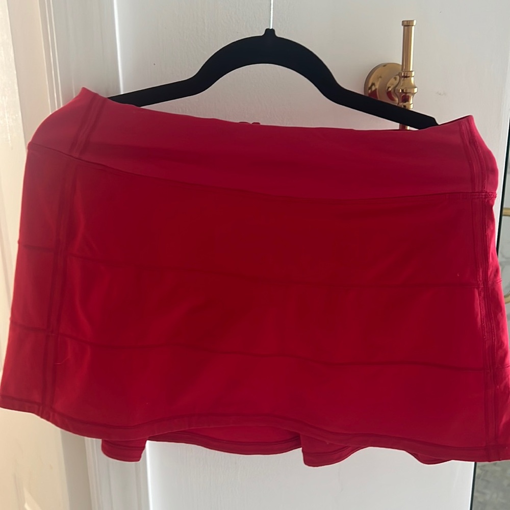 LULULEMON Pace Rival Mid-Rise Skirt Long in Red Women's 6